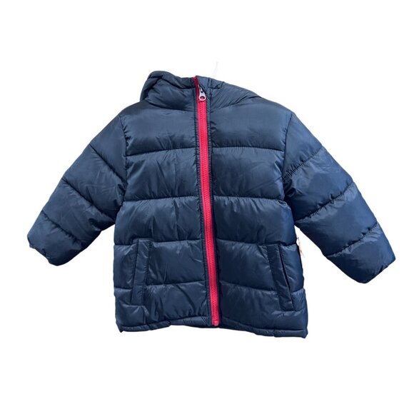 Wonder Nation Toddler Puffer Winter Jacket Black With Red Zipper Size 3T - Picture 1 of 3